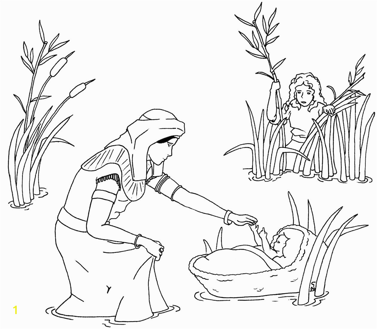 miriam and baby moses coloring page