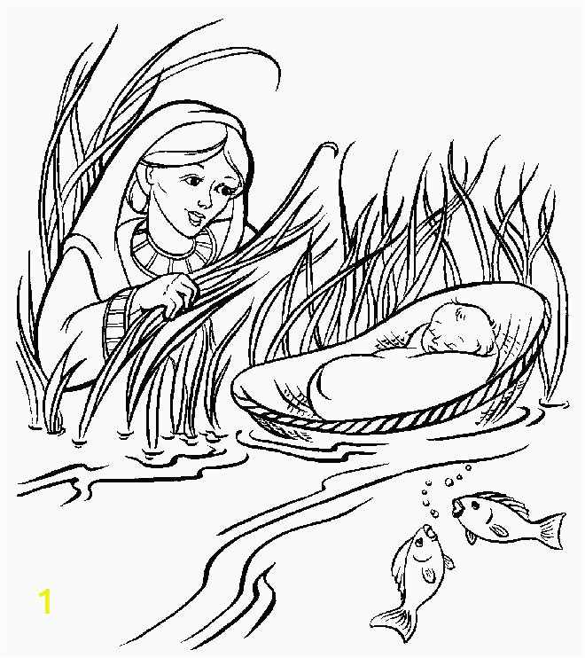 Coloring Pages Of Miriam and Baby Moses Miriam and Baby Moses Coloring Page
