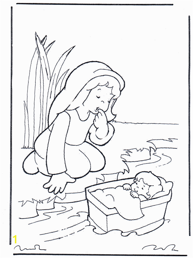 Coloring Pages Of Miriam and Baby Moses Miriam From the Bible for Kids
