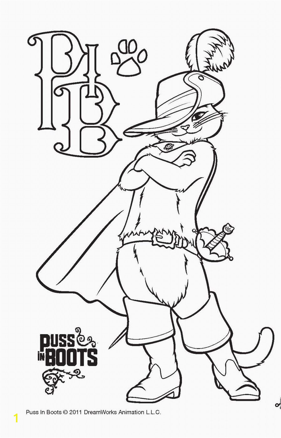 puss in boots coloring page