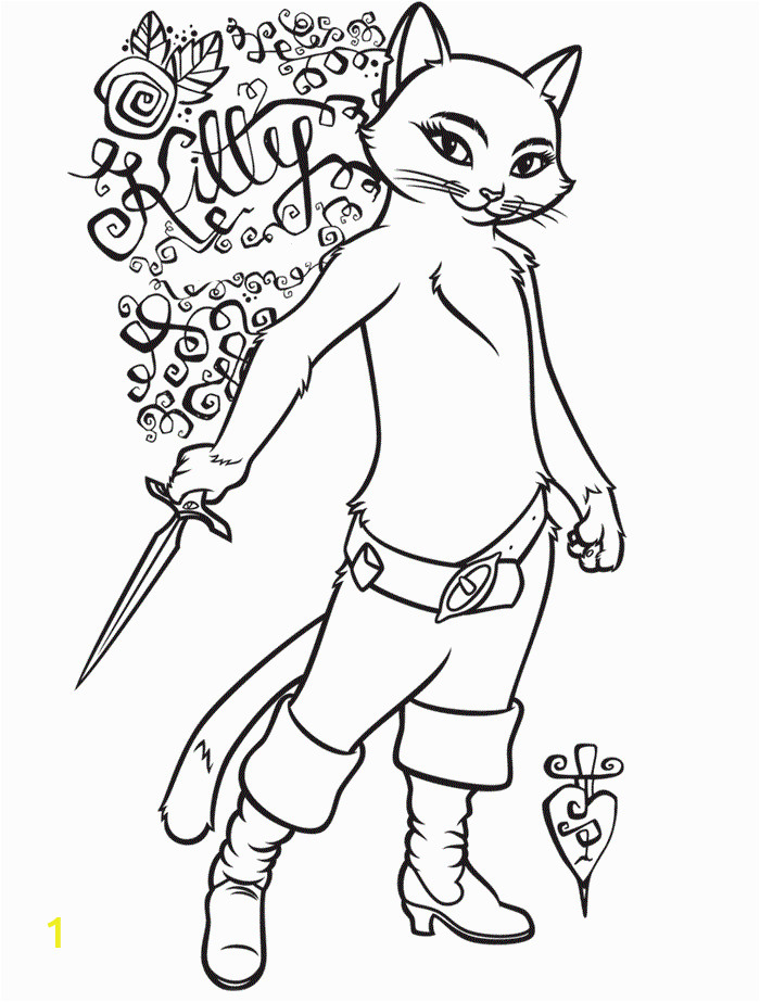 puss boots coloring pages