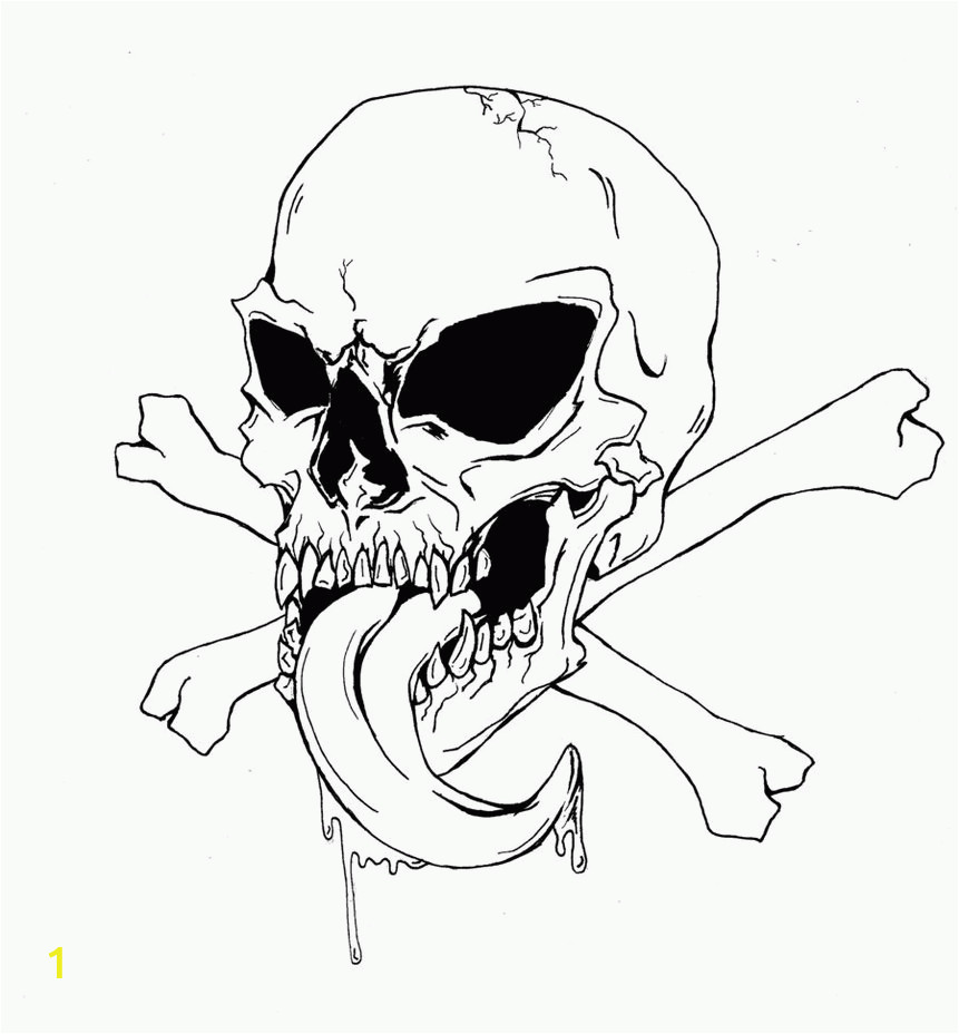 skull and crossbone coloring page