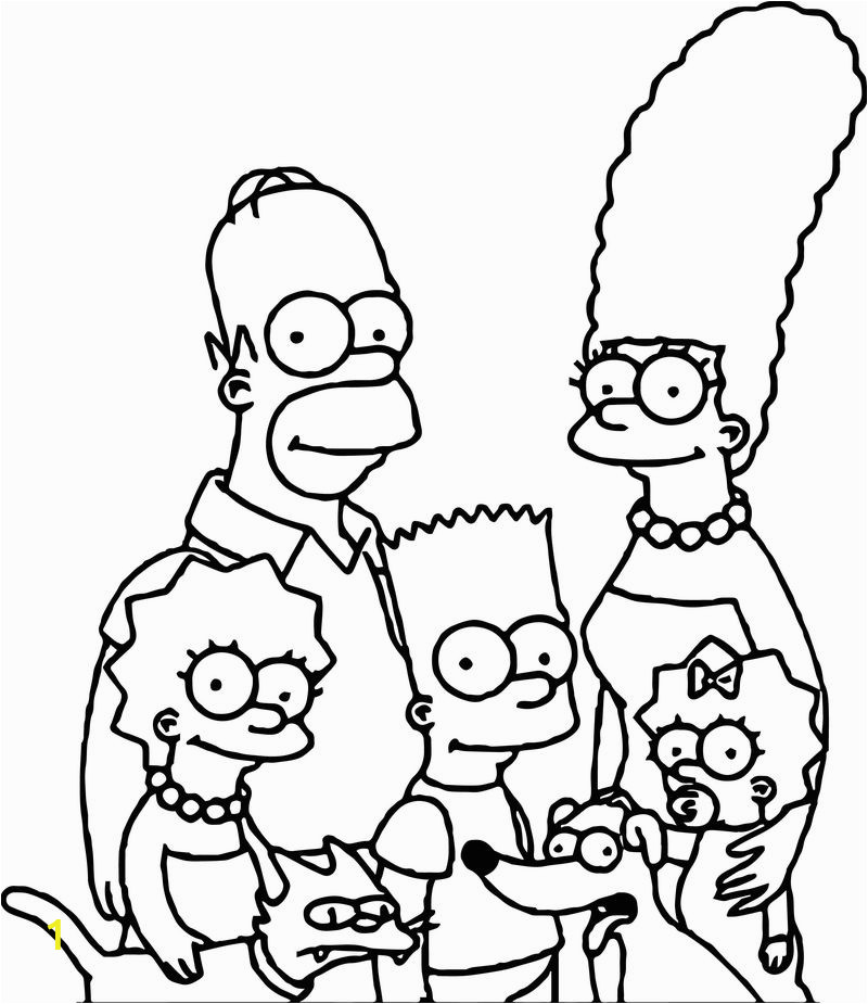 simpsons family and dog coloring page