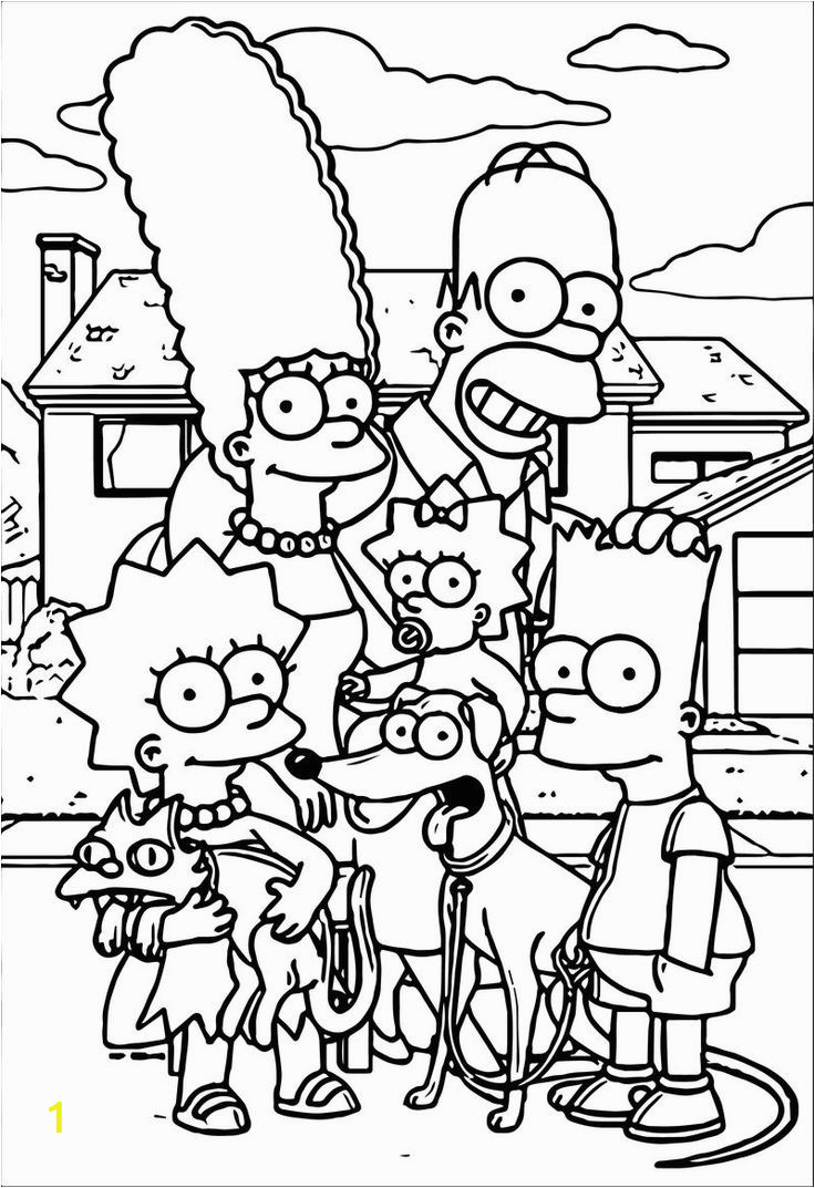 Coloring Pages Of the Simpsons Family Simpsons Family at Street Coloring Page In 2020