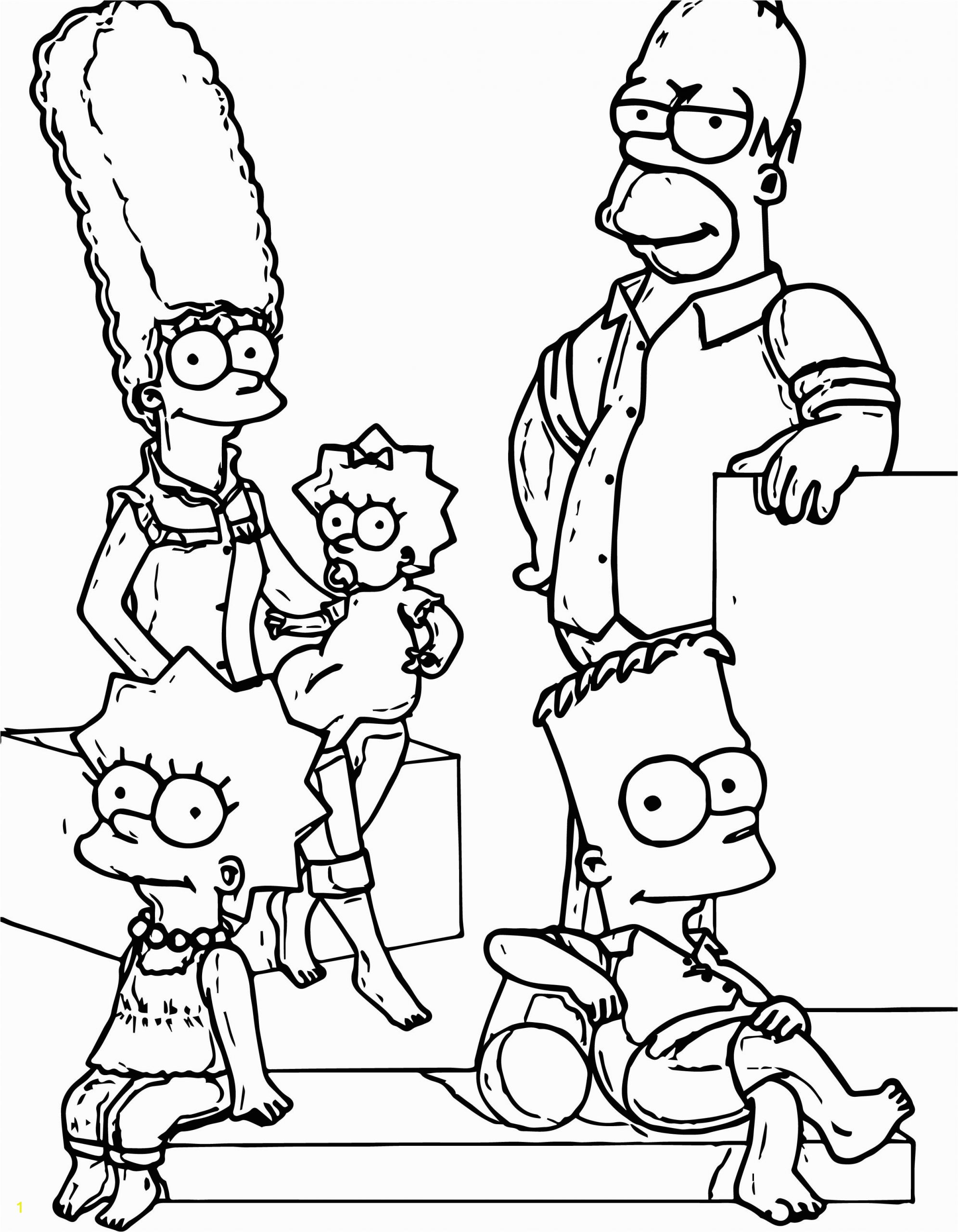 the simpsons family white dressed coloring page