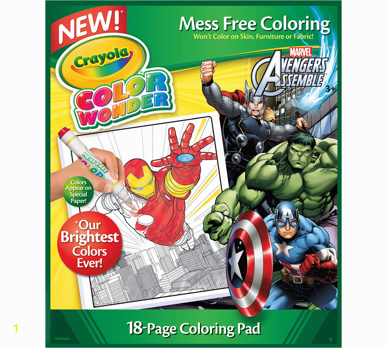 Crayola Color Wonder Avengers 18 Page Book and Markers Color Wonder Avengers Refill Book
