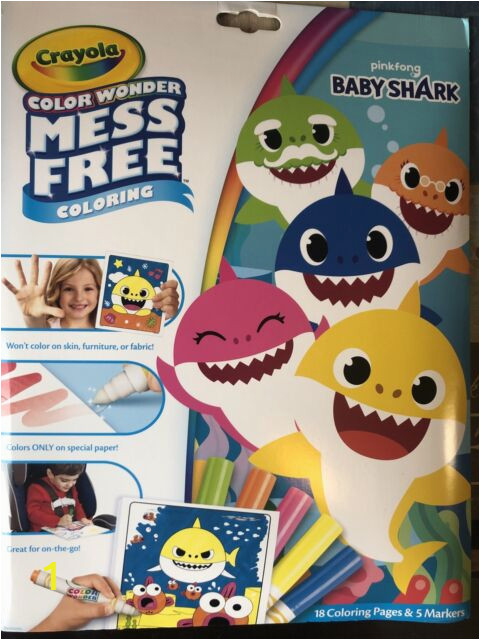 Crayola Color Wonder Baby Shark Mess Free Coloring Pages 2 Crayola Baby Shark Color Wonder Mess Coloring 5 Markers