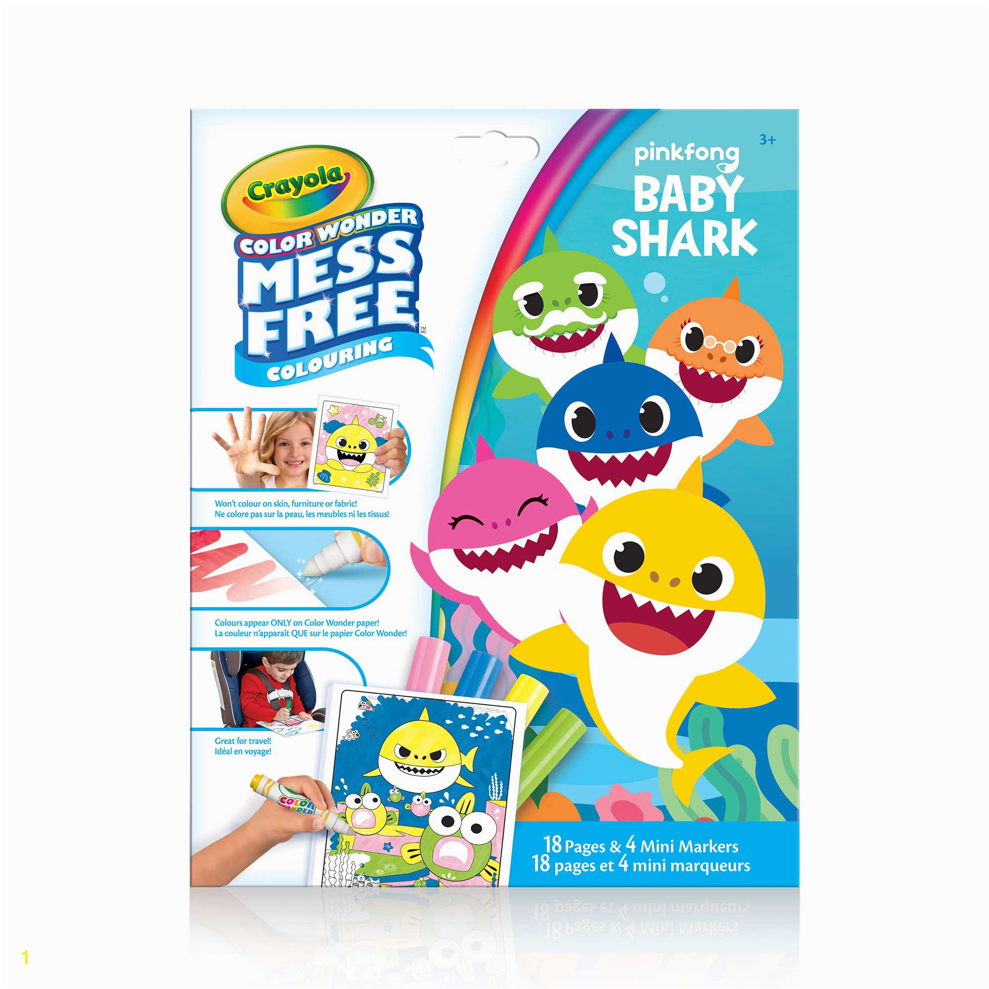 crayola mess free color wonder pages mini markers baby shark