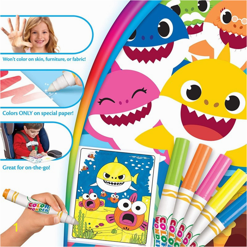 crayola color wonder mess free baby shark coloring pages markers