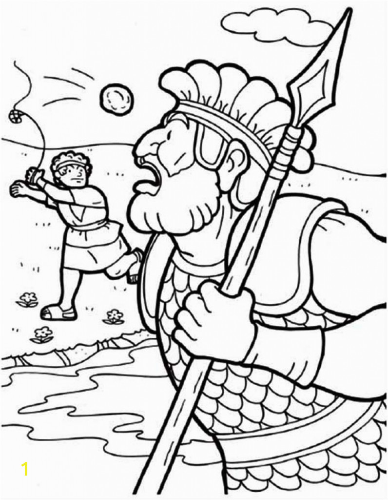 david and goliath coloring page