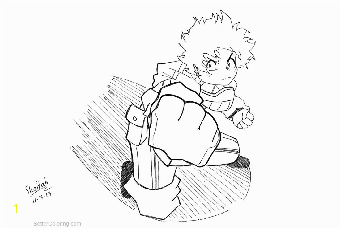 my hero academia coloring pages deku by shadabs