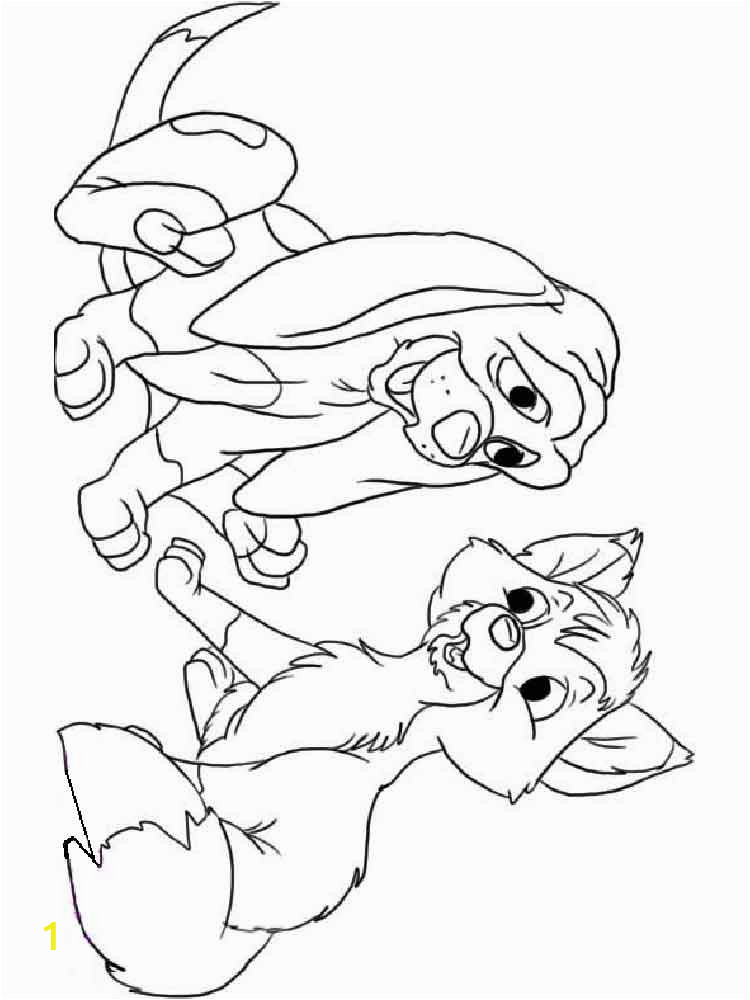 Disney Fox and the Hound Coloring Pages Fox and the Hound Coloring Pages Free Printable Fox and