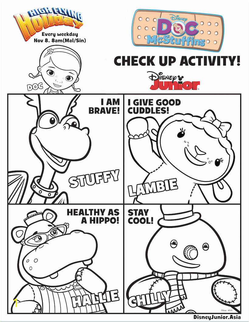 doc mcstuffins character colouring page