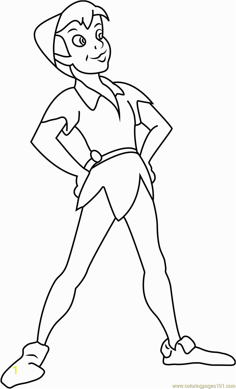 peter pan by disney coloring page