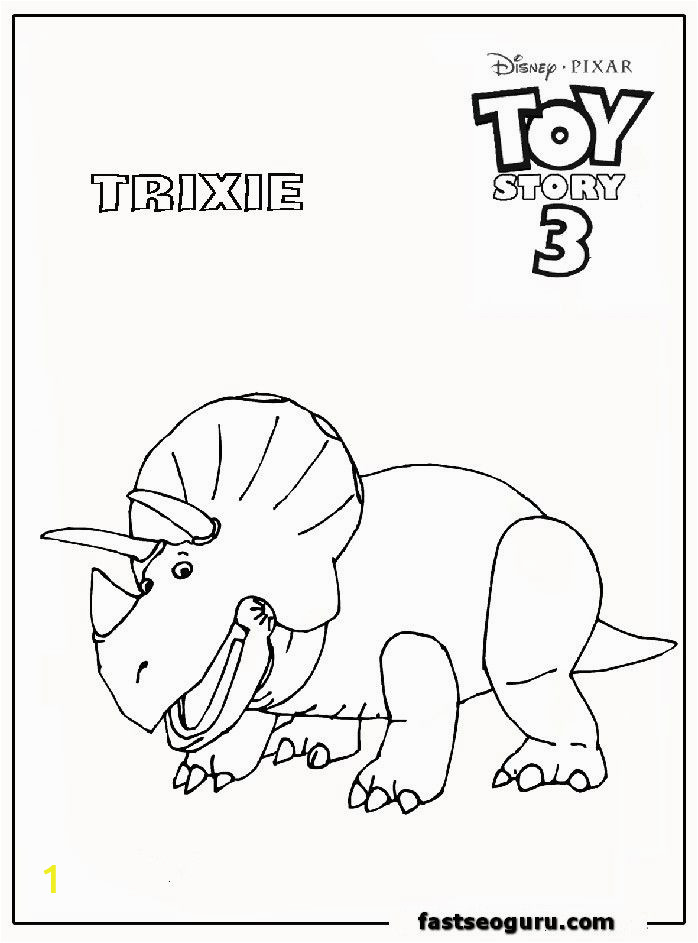Disney toy Story 3 Coloring Pages toy Story 3 Trixie Coloring Page