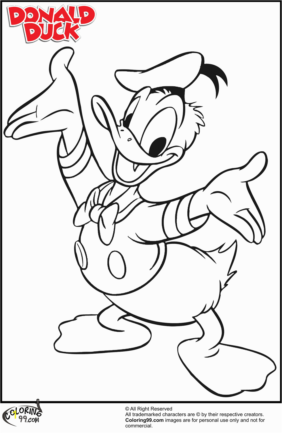 donald duck coloring pages