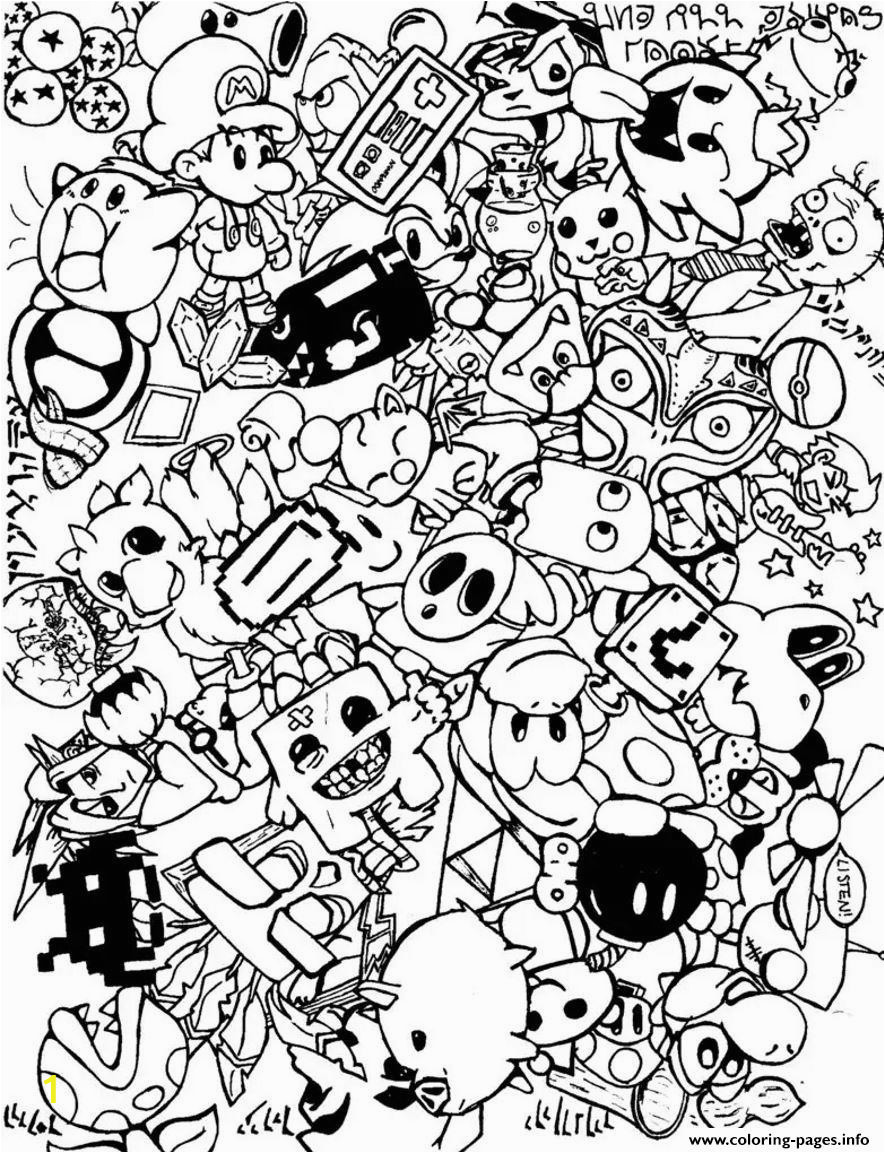 adult doodle art doodling 5 printable coloring pages book