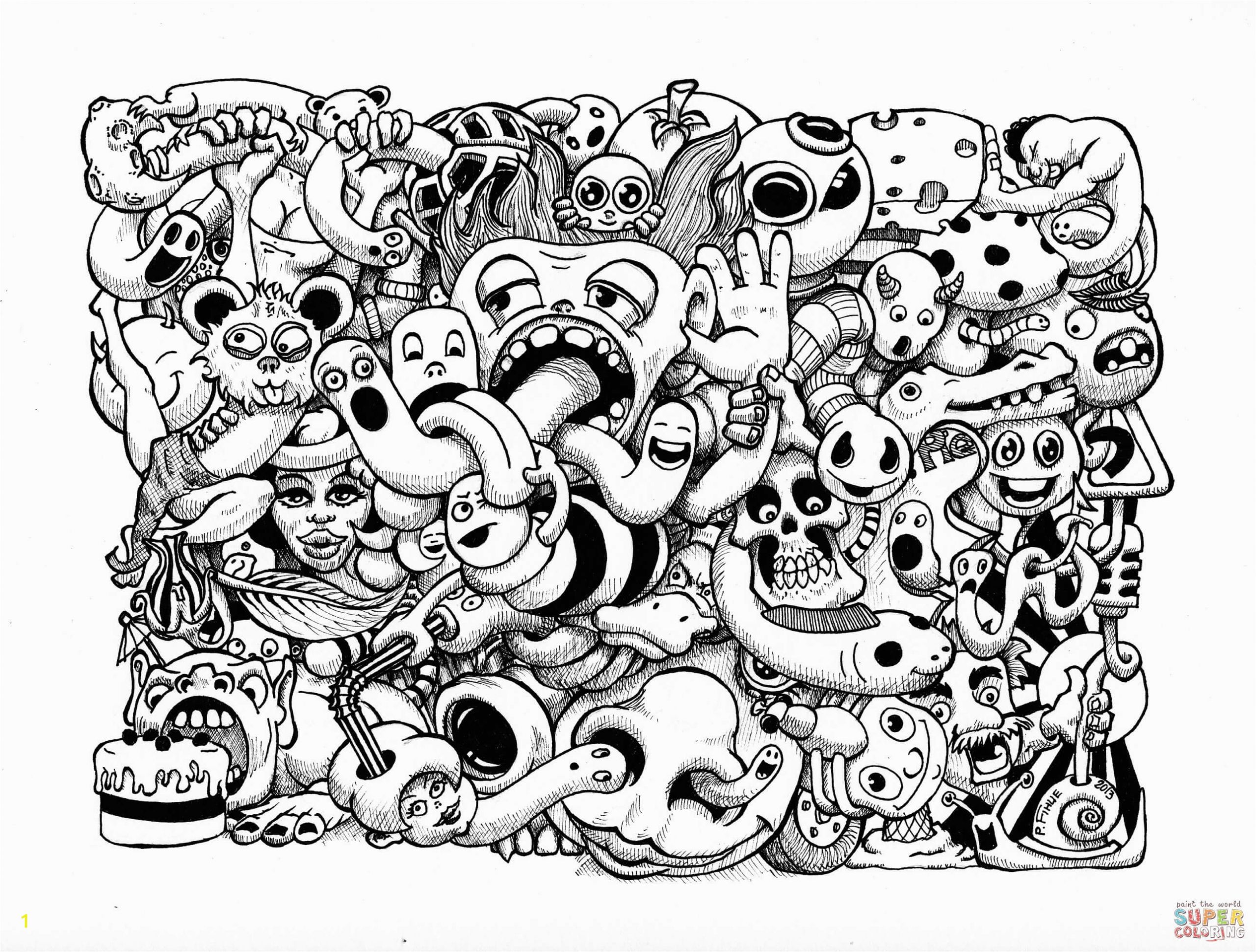 Doodle Art Coloring Pages to Print Doodle Art by Pierre Fihue Coloring Page