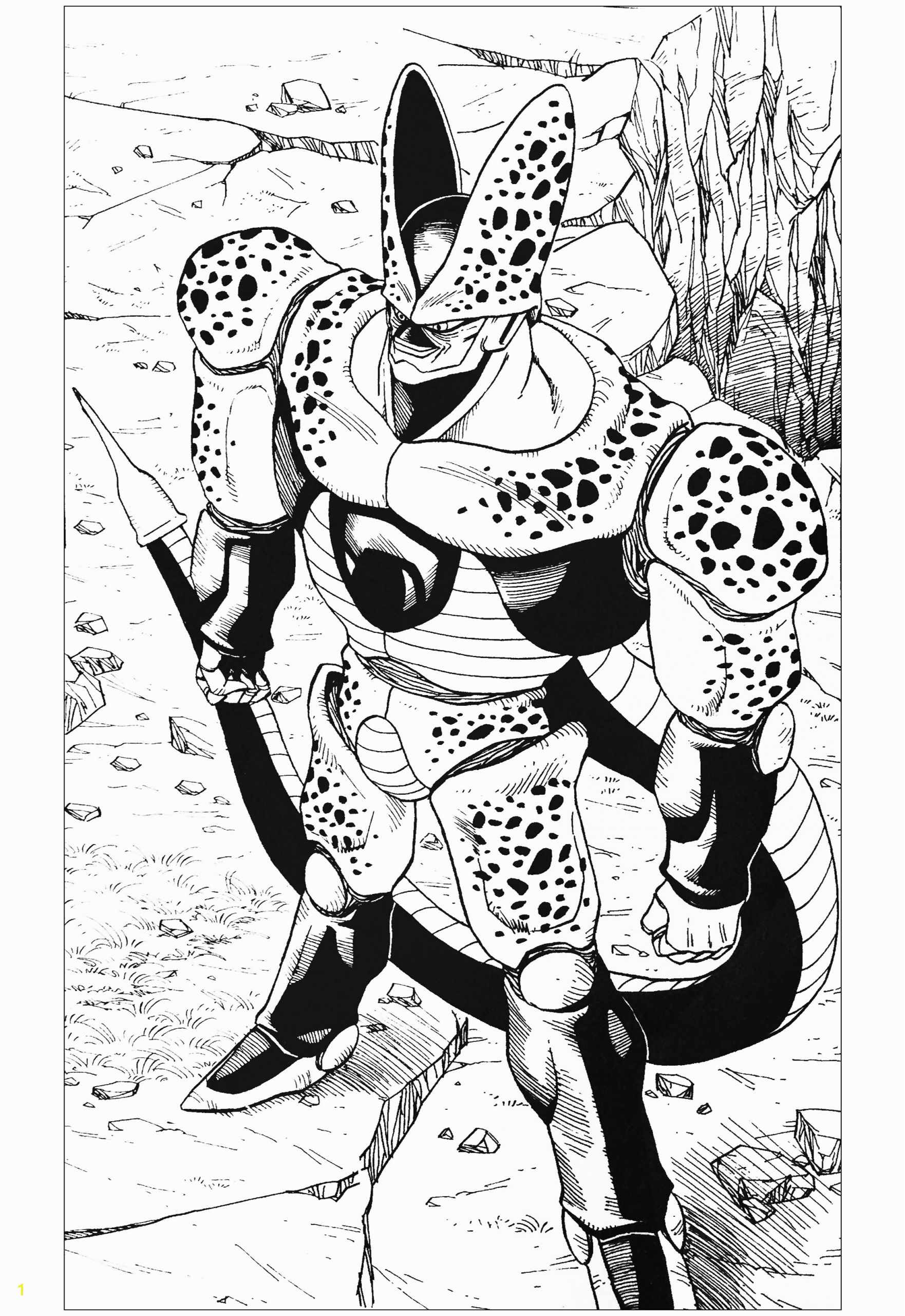 manga image=mangas coloring page inspired by dragon ball Z cell character 1