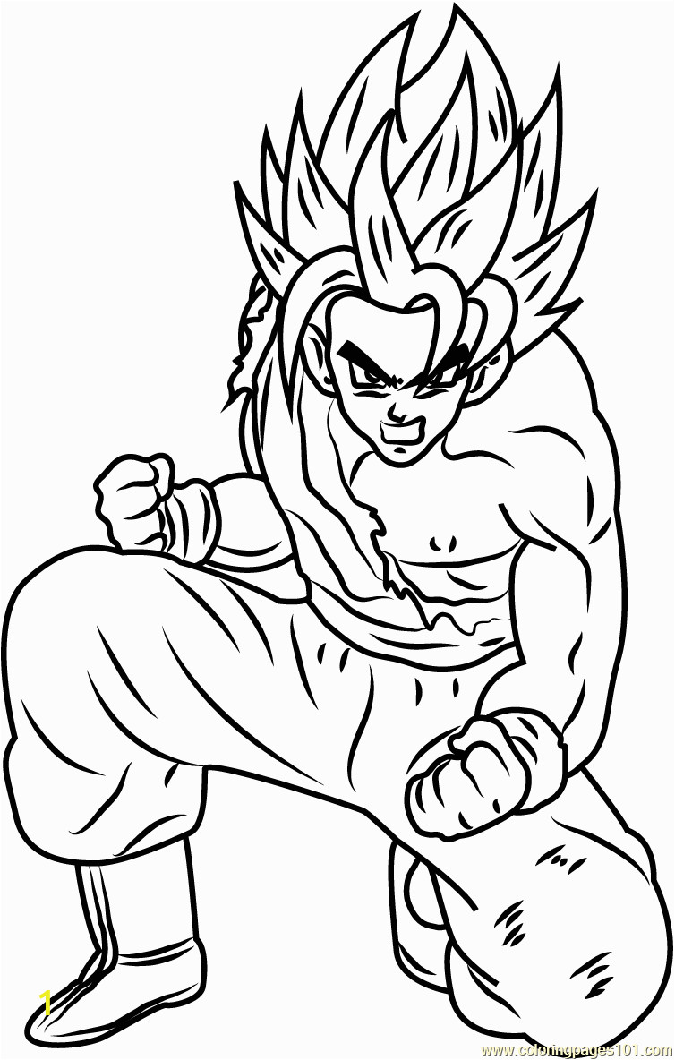 son goku dragon ball z coloring page