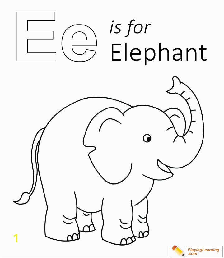 coloring sheet i=e is for elephant coloring page 06