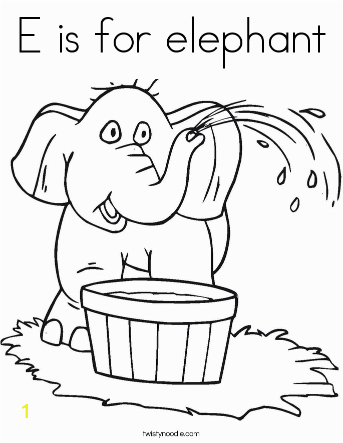 e is for elephant 10 coloring page