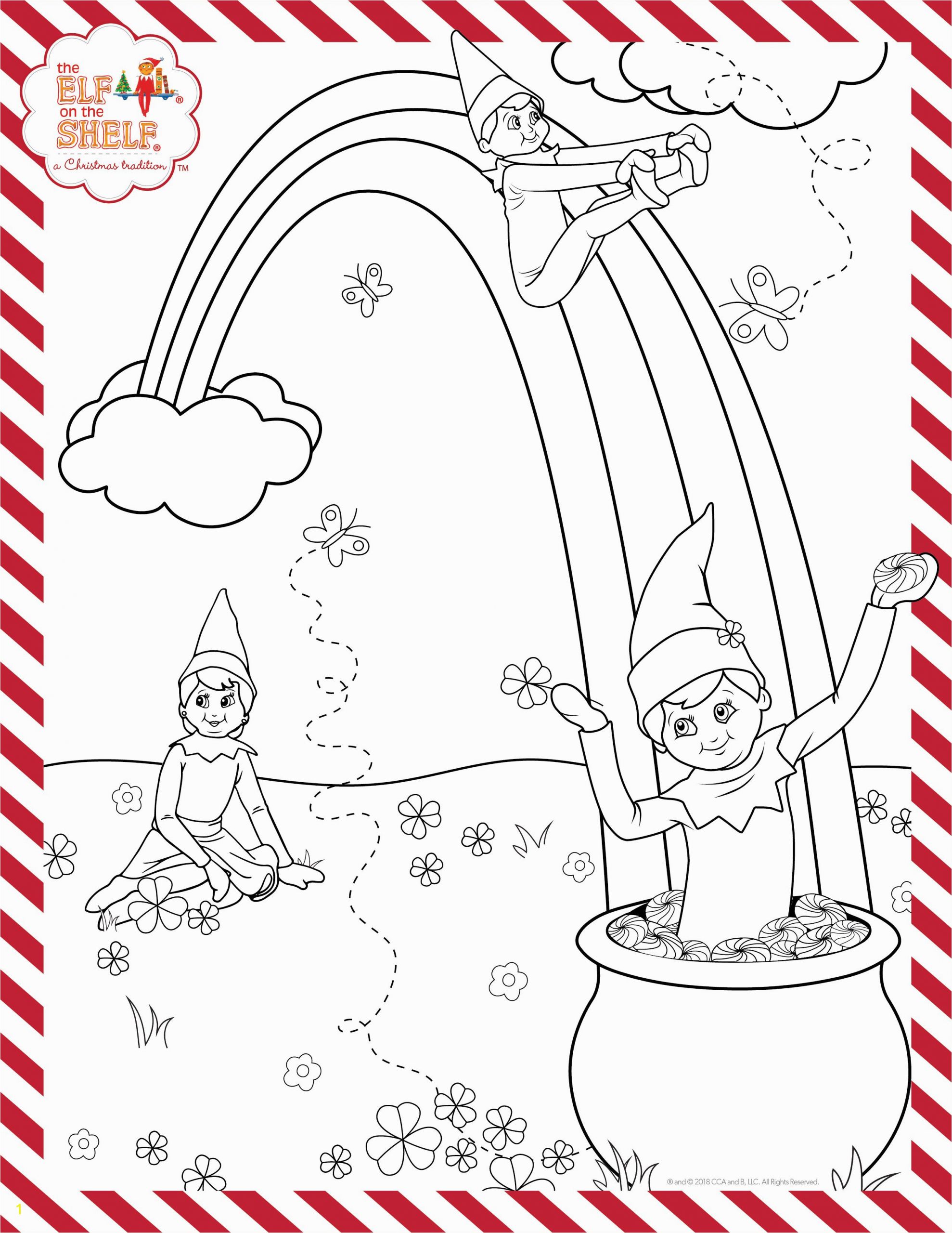 Elf On the Shelf Coloring Pages St Patrick S Day Printable