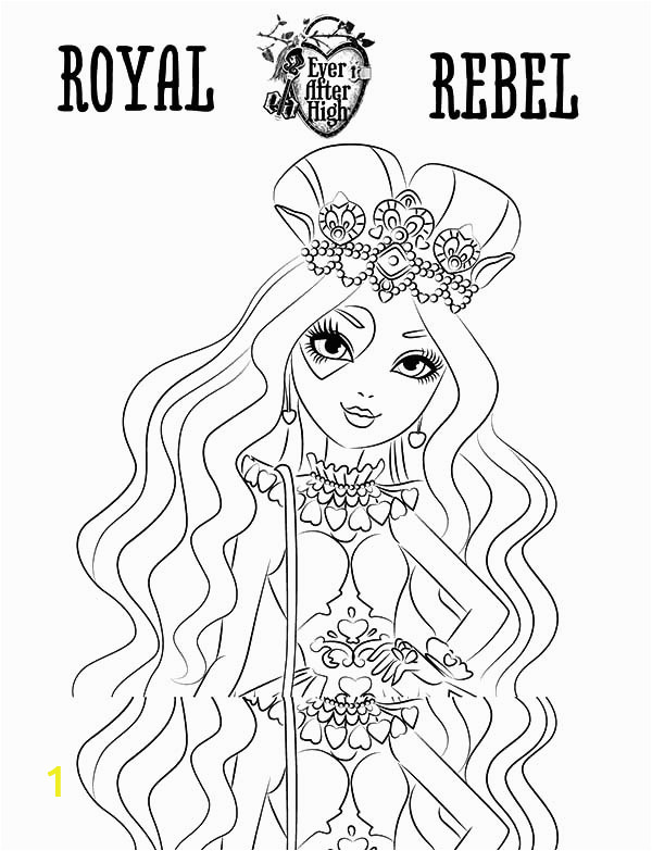 ever after high lizzie hearts coloring pages