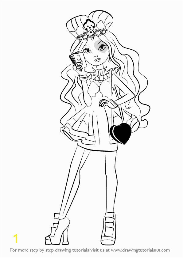 Ever after High Coloring Pages Lizzie Hearts Gambar Learn Draw Lizzie Hearts High Step Drawing