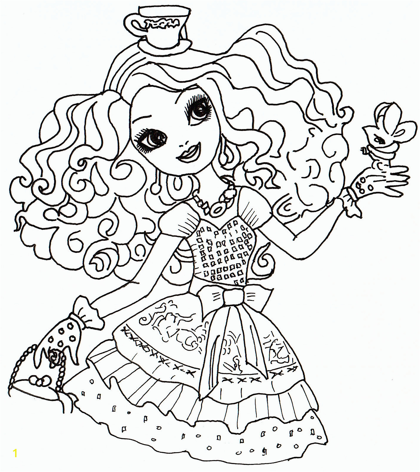 Ever after High Coloring Pages Madeline Hatter All About Ever after High Dolls Madeline Hatter Coloring Page