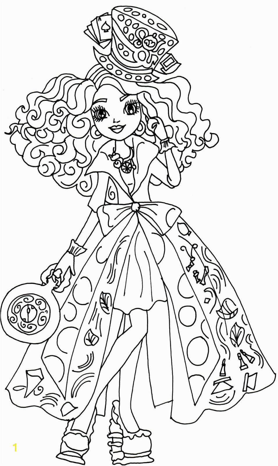 Ever after High Coloring Pages Madeline Hatter Desenho De Madeline Hatter De Ever after High Para Colorir