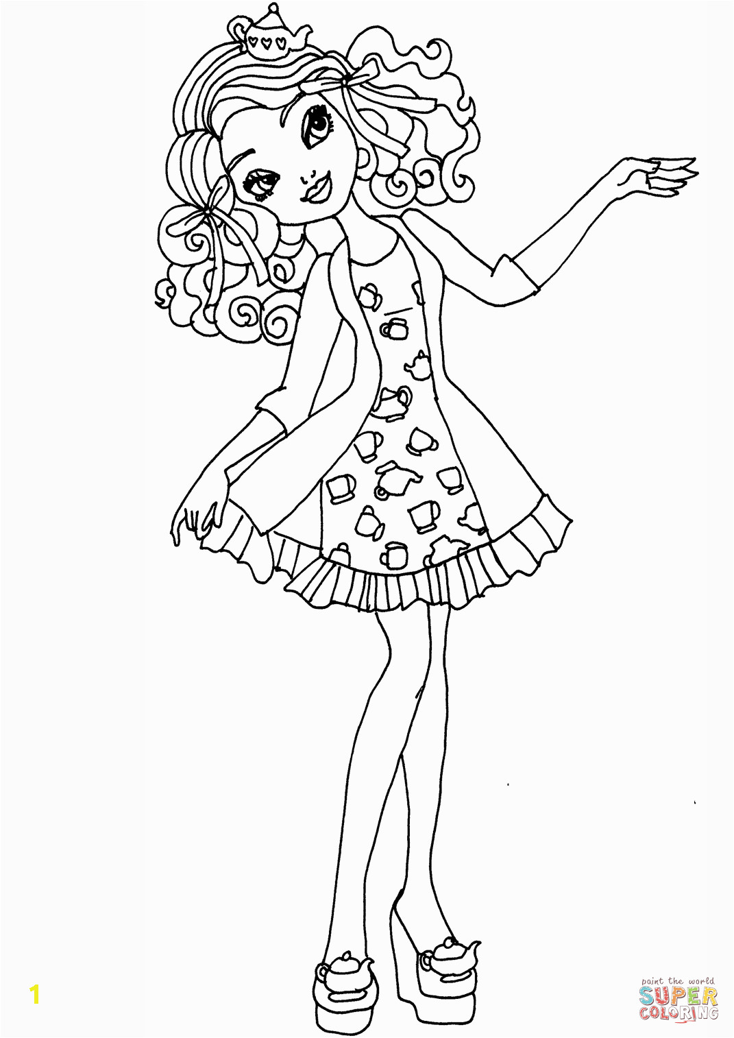 ever after high coloring pages madeline hatter