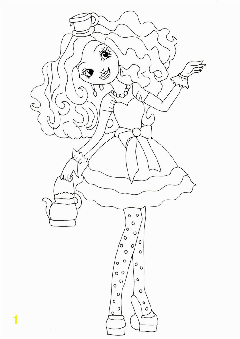Ever after High Coloring Pages Madeline Hatter Ever after High Madeline Hatter Coloring Pages at