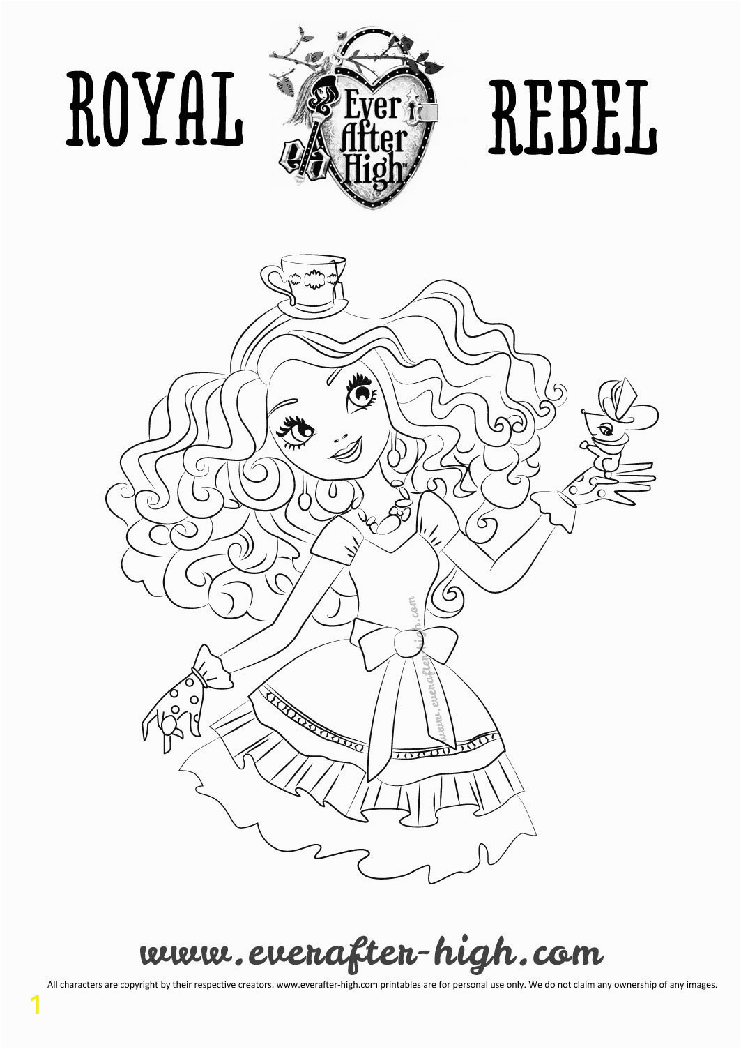 Ever after High Coloring Pages Madeline Hatter Madeline Hatter Coloring Page