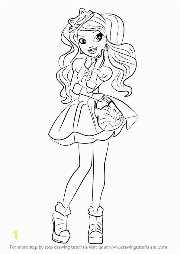 ever after high coloring pages kitty cheshire