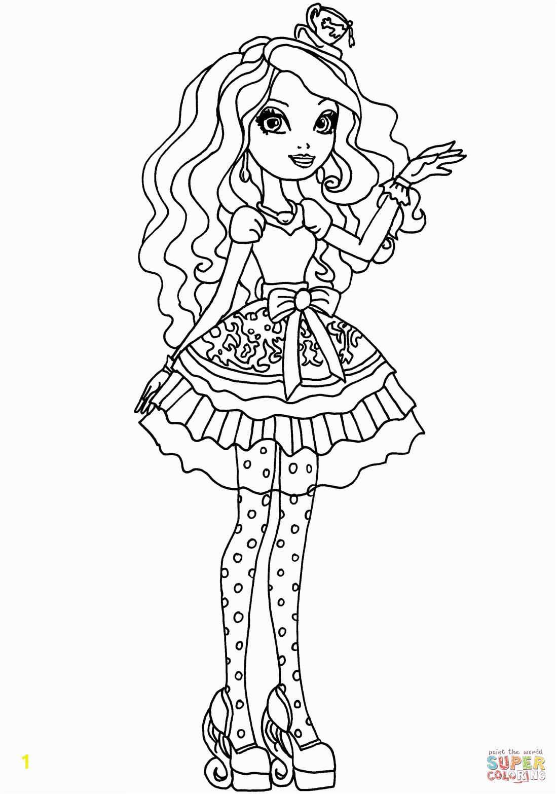 Ever after High Madeline Hatter Coloring Pages Ever after High Madeline Hatter Coloring Page