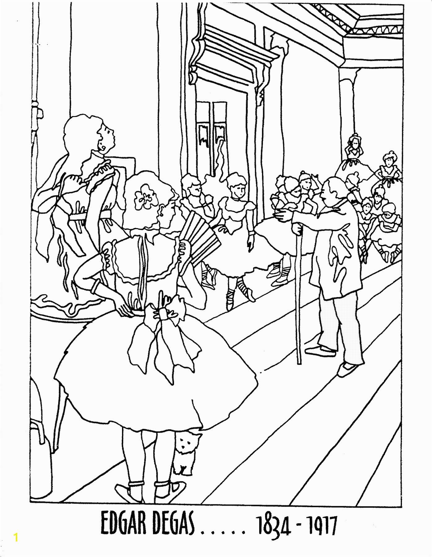 Famous Artist Coloring Pages for Kids Famous Painters and Paintings Coloring Pages