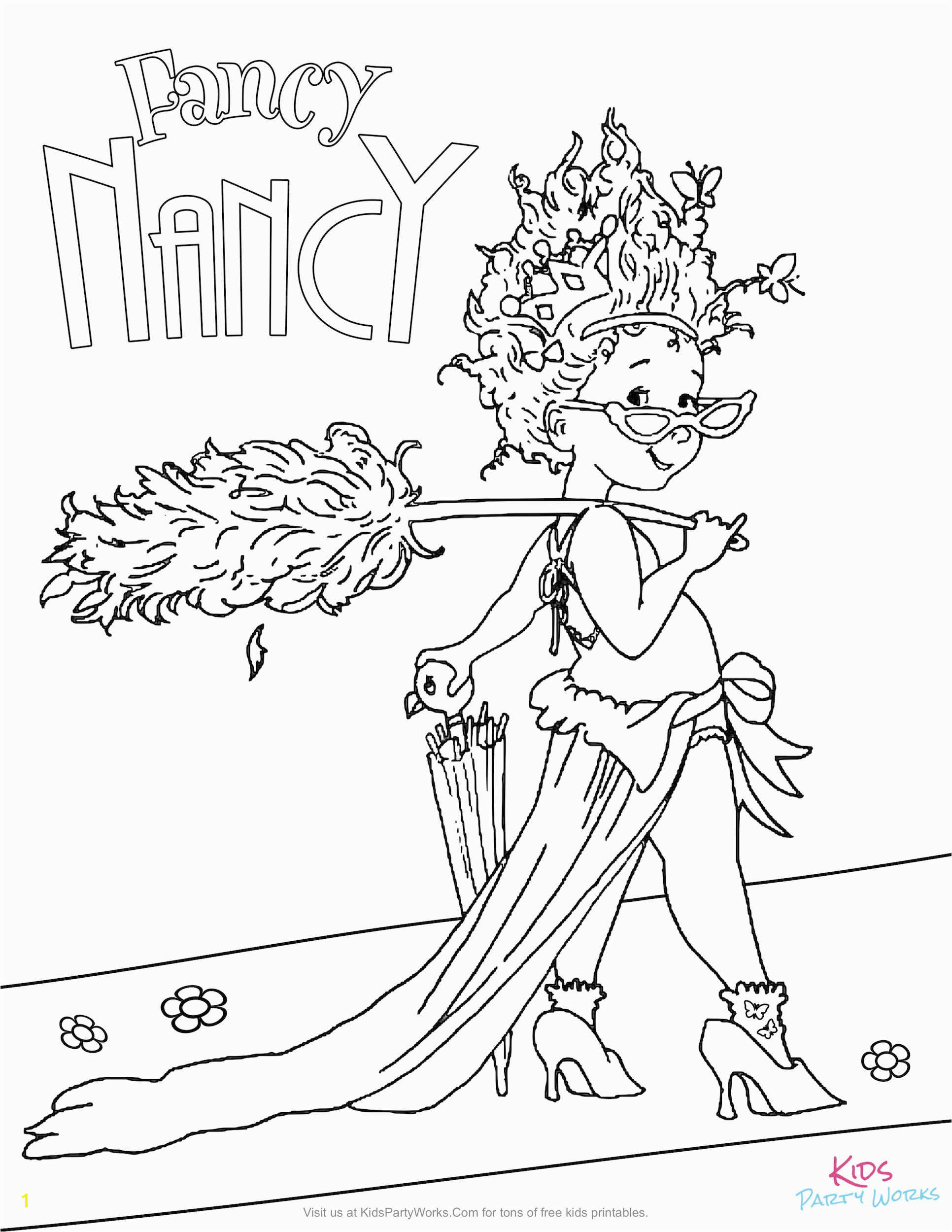 Fancy Nancy Coloring Pages to Print Fancy Nancy Party