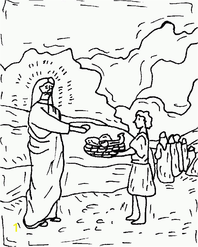 Feeding Of the 5000 Coloring Page | divyajanan
