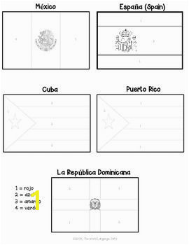 Flags Of Hispanic Countries Coloring Pages Spanish Speaking Color by Number Country Flags