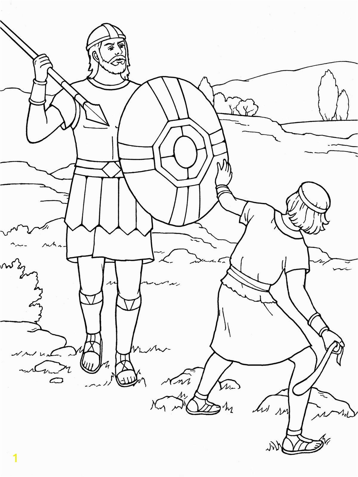 Free Bible Coloring Pages David and Goliath David and Goliath Coloring Pages