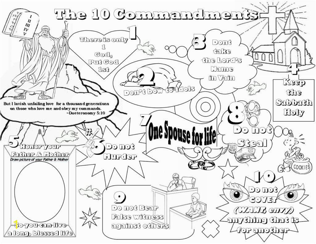 Free Bible Coloring Pages Ten Commandments Coloring Pages Lesson Kids for Christ Bible Club Ten