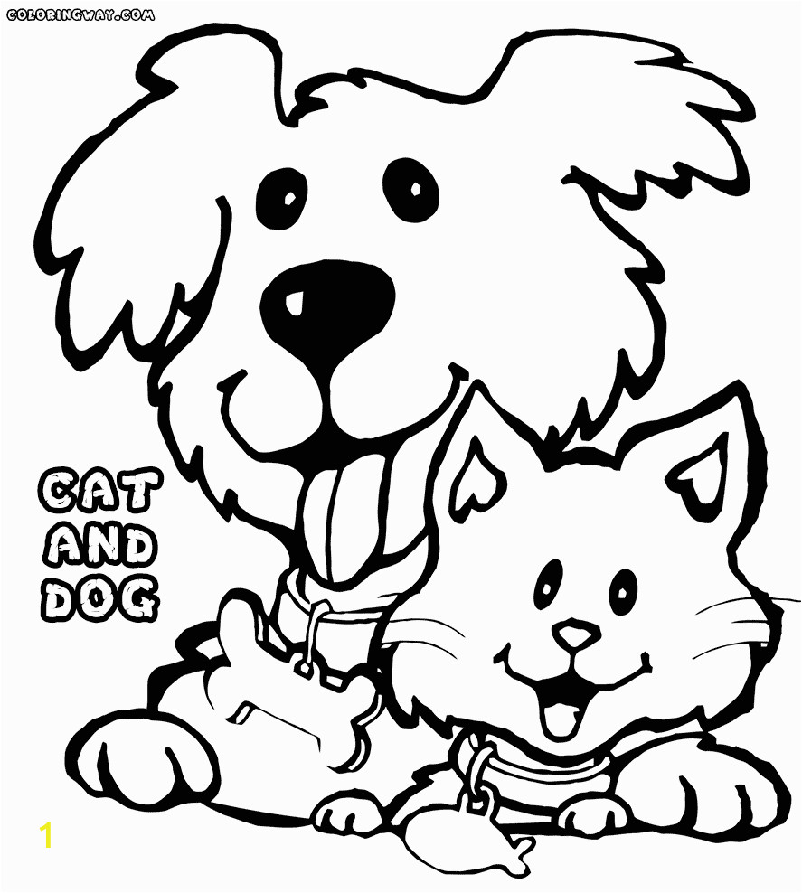 cat and dog coloring pages