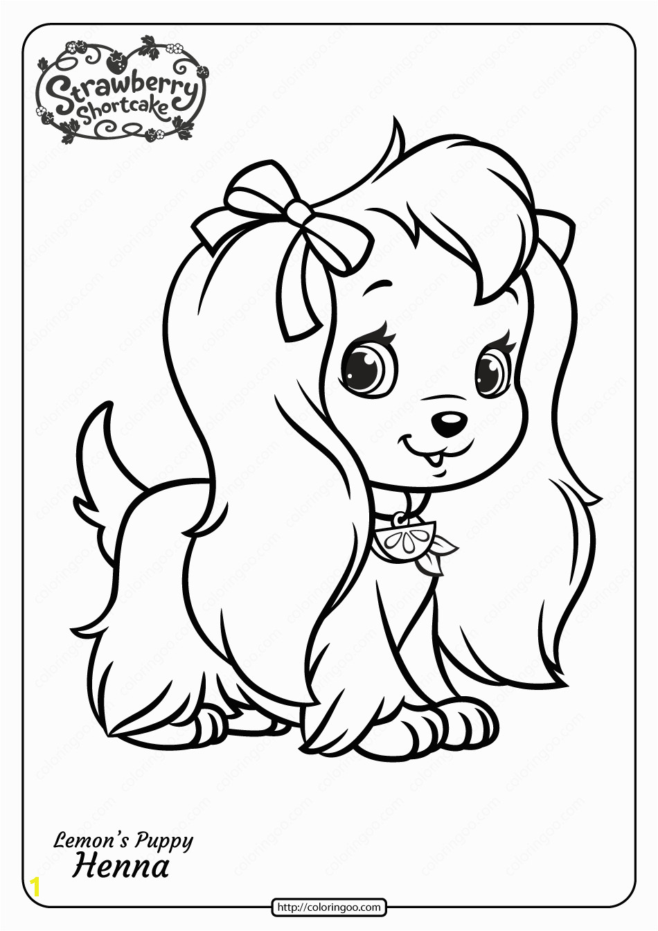 free printable lemons puppy henna pdf coloring page