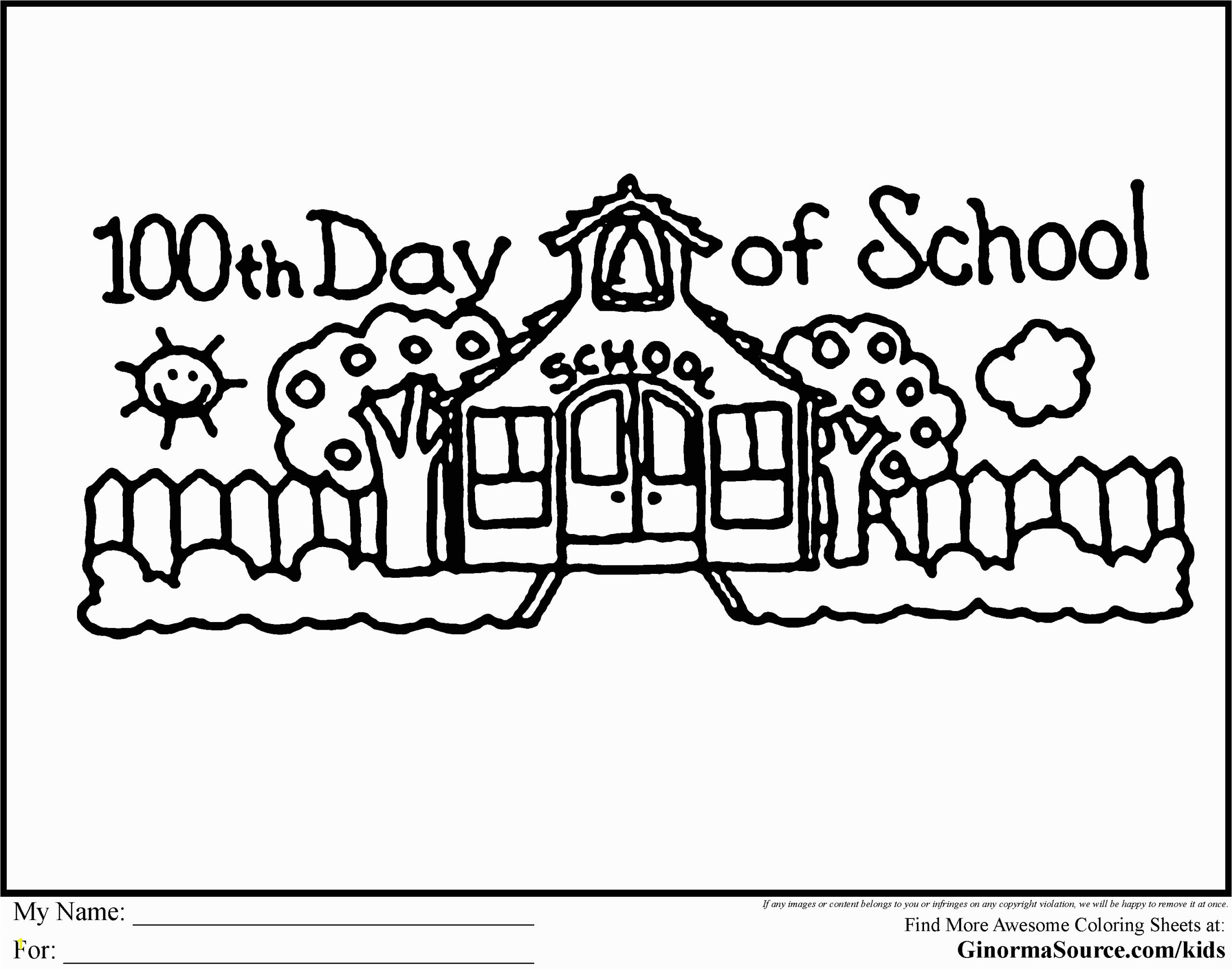 Free Coloring Pages for 100th Day Of School 100th Day School Coloring Pages Free Coloring Home