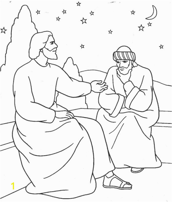 Free Coloring Pages Jesus and Nicodemus Jesus and Nicodemus Coloring Page Coloring Home