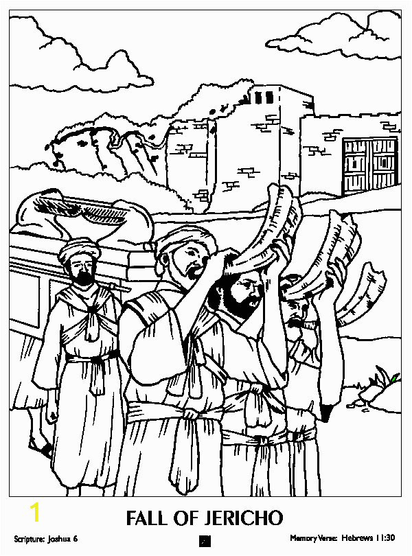 joshua and the wall of jericho coloring pages