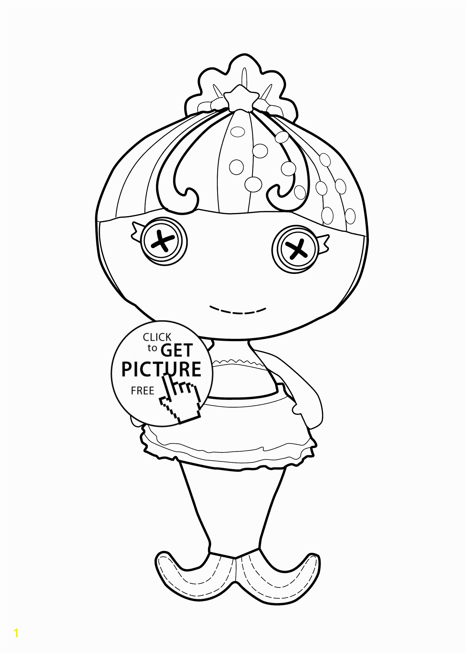 lalaloopsy doll coloring page for kids printable free little mermaid