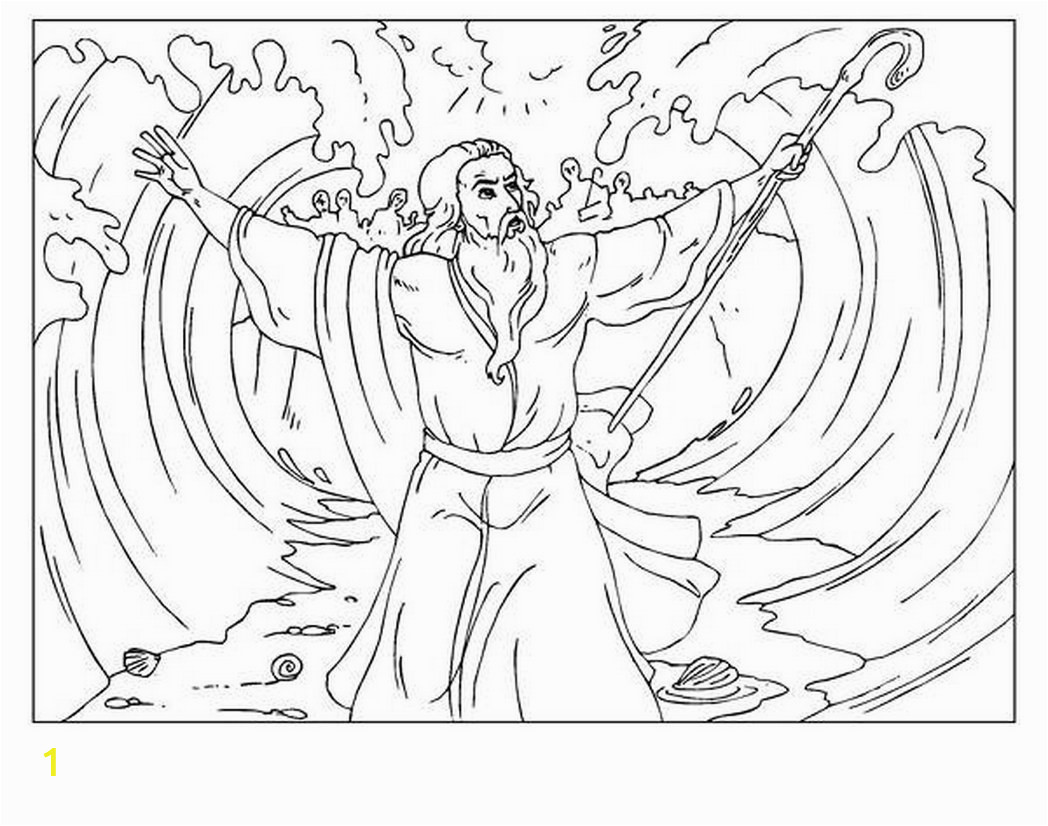 moses and the red sea coloring page