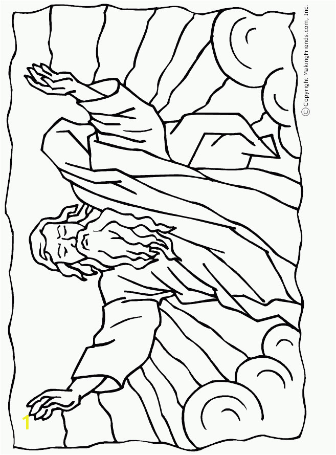 moses parting the red sea coloring page